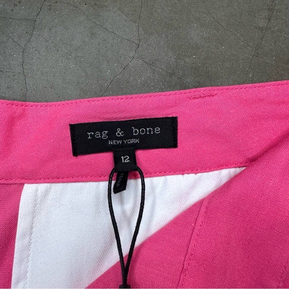 Rag & Bone Magenta Ivy Pleated Linen Short Sz 12 - Picture 8 of 9
